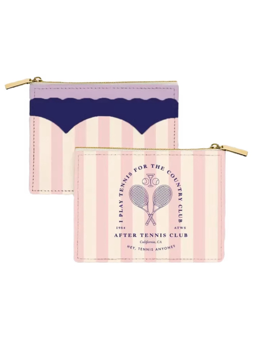 NWT: Country Club Striped Tennis Wallet